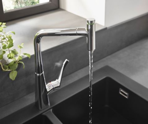 Hansgrohe Spültischmischer 320 Metris Select M71 Ausziehauslauf 1jet, 445 mm, Farbe chrom Bild 18