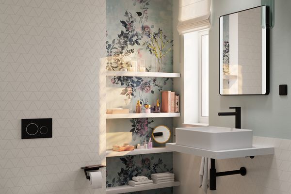 Hansgrohe Aufsatzwaschtisch Xuniva Q 550 x 400 mm ohne Hahnloch u.Überlauf SMC weiss, 130 x 400 mm, Farbe weiß Bild 9