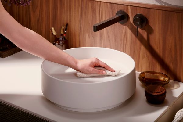 Hansgrohe Aufsatzwaschtisch Xuniva Evo S ohne Hahnloch u.Überlauf SBma, 400 x 400 mm, Farbe sandbeige Bild 3