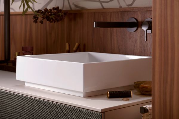 Hansgrohe Aufsatzwaschtisch Xuniva Evo E ohne Hahnl.u.Überlauf SMC / HYE we, 400 x 400 mm, Farbe weiß Bild 5