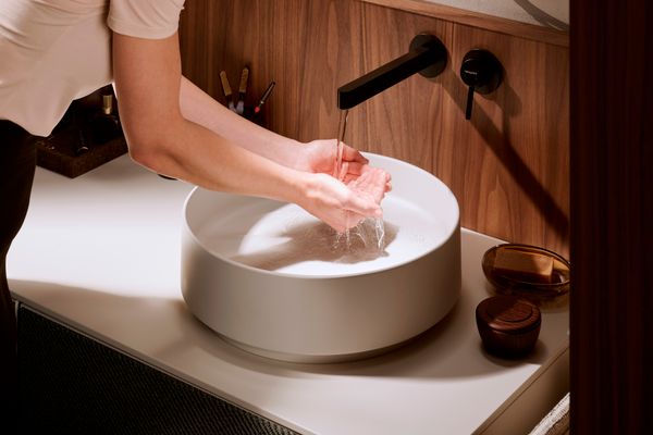 Hansgrohe Aufsatzwaschtisch Xuniva Evo S ohne Hahnloch u.Überlauf SBma, 400 x 400 mm, Farbe sandbeige Bild 11