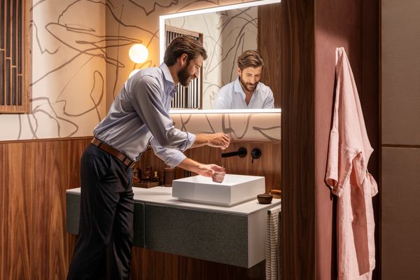 Hansgrohe Aufsatzwaschtisch Xuniva Evo E ohne Hahnl.u.Überlauf SMC / HYE we, 400 x 400 mm, Farbe weiß Bild 8