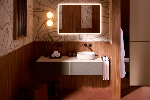 Hansgrohe Aufsatzwaschtisch Xuniva Evo S ohne Hahnloch u.Überlauf SBma, 400 x 400 mm, Farbe sandbeige Bild 24