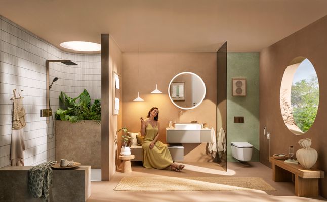 Hansgrohe Ein.Toilettenbürstenh.XtraStoris Rock mit Papierhalter u.befliesbarer Tür MW, 690 x 240 mm, Farbe weiß Bild 45