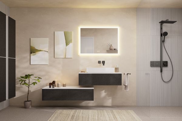 Hansgrohe Handtuchhalter AddStoris 445 mm, 2-armig, brushed black chrome, 32 x 445 x 445 mm, Farbe schwarz Bild 3