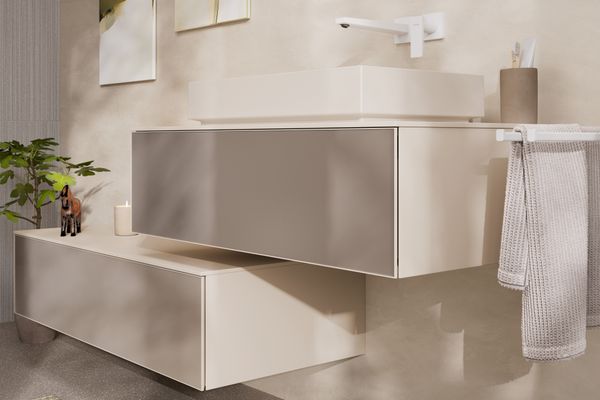 Hansgrohe Aufsatzwaschtisch Xuniva Evo E ohne Hahnloch u.Überlauf SBma, 650 x 400 mm, Farbe sandbeige Bild 3