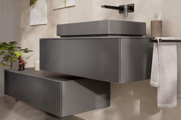Hansgrohe Aufsatzwaschtisch Xuniva Evo E ohne Hahnloch u.Überlauf SGma, 650 x 400 mm, Farbe schiefergrau Bild 2
