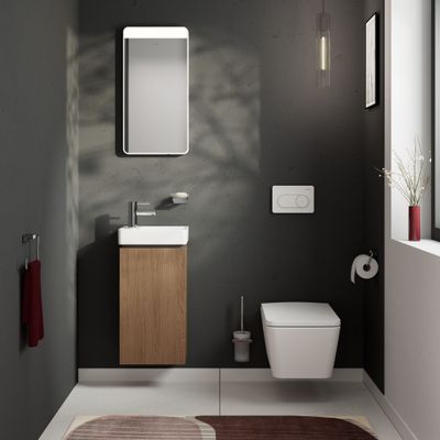 Hansgrohe Handwaschbecken Xelu Q mit Ablage links, Hahnloch ohne Überlauf, 360 x 250 mm, Farbe weiß Bild 2