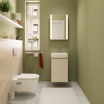 Hansgrohe Handwaschbecken Xanuia Q 450 x 340 mm, mit Hahnloch und Überlauf weiss, 170 x 340 mm, Farbe weiß Bild 7