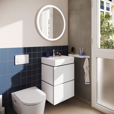 Hansgrohe Handwaschbecken Xanuia Q 500 x 390 mm mit Hahnlo.u.Überl.SmartClean weiss, 170 x 390 mm, Farbe weiß Bild 15