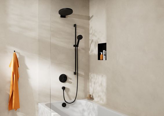 Hansgrohe Wandanschlussbogen, mit Rückflussverhinderer, Farbe schwarz Bild 8
