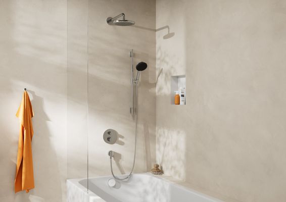 Hansgrohe Brausearm DN 15, verchromt, Rosette rund, 389 mm, Farbe chrom Bild 5