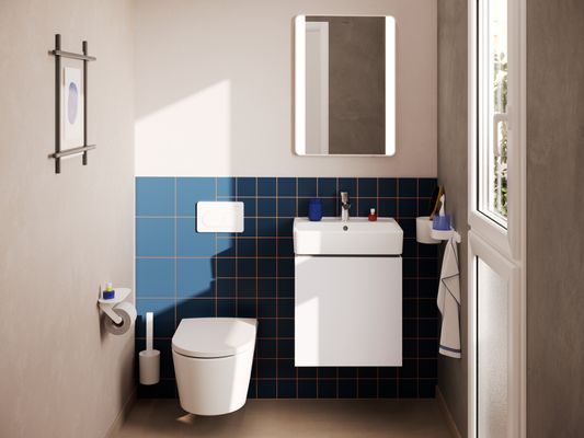 Hansgrohe Handwaschbecken Xanuia Q 500 x 390 mm, mit Hahnloch und Überlauf weiss, 170 x 390 mm, Farbe weiß Bild 22