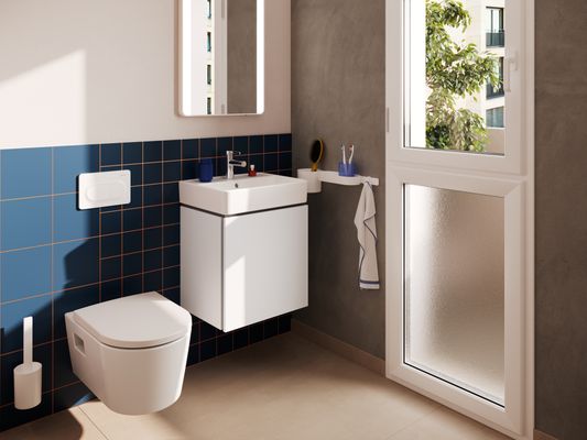 Hansgrohe Handwaschbecken Xanuia Q 500 x 390 mm, mit Hahnloch und Überlauf weiss, 170 x 390 mm, Farbe weiß Bild 23