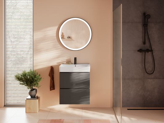 Hansgrohe Waschtischunterschrank Xilesa E 2 SK Waschtisch SGma, 580 x 470 mm, Farbe schiefergrau Bild 4