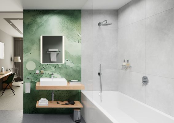 Hansgrohe Wandanschlussbogen FixFit S Porter KS, mit Handbrausehalter, verchromt, Farbe chrom Bild 8