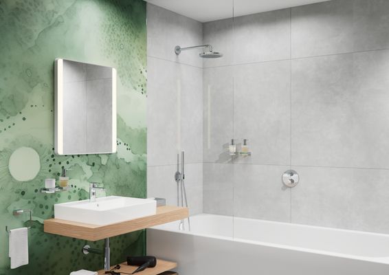 Hansgrohe Wandanschlussbogen FixFit S Porter KS, mit Handbrausehalter, verchromt, Farbe chrom Bild 9