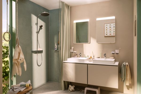 Hansgrohe Aufsatz-Handwaschbecken ge Xelu Q 500 x 480 mm mit Hahnlo.ohne Überl.SmartClean we, 130 x 480 mm, Farbe weiß Bild 9