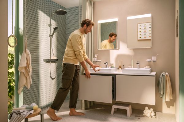 Hansgrohe Aufsatz-Handwaschbecken ge Xelu Q 500 x 480 mm mit Hahnlo.ohne Überl.SmartClean we, 130 x 480 mm, Farbe weiß Bild 14
