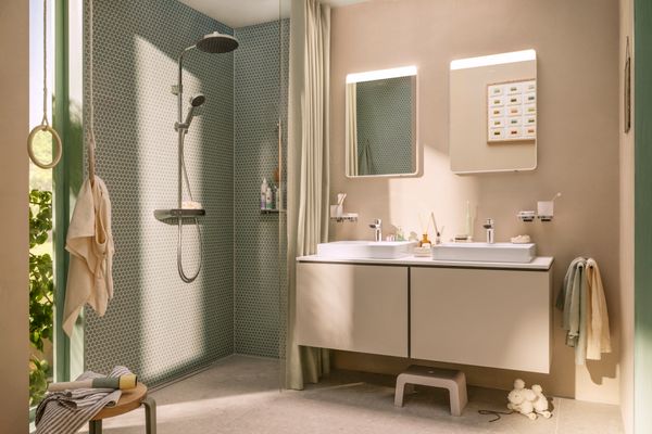 Hansgrohe Aufsatz-Handwaschbecken ge Xelu Q 500 x 480 mm mit Hahnlo.ohne Überl.SmartClean we, 130 x 480 mm, Farbe weiß Bild 15