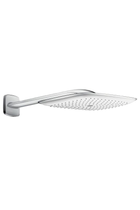 Hansgrohe Kopfbrause PuraVida 400 mm weiss-chrom mit Brausenarm 387 mm, 119 x 518 x 261 mm, Farbe weiß Bild 1
