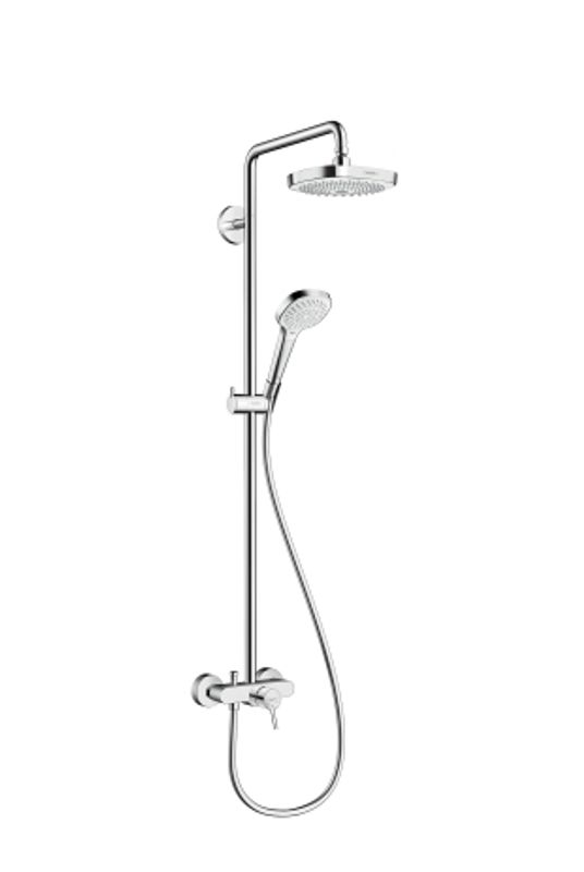 Hansgrohe Showerpipe Croma Select E 180 Einhebelmischer weiss / chrom, 1350 x 266 x 485 mm, Farbe weiß Bild 1