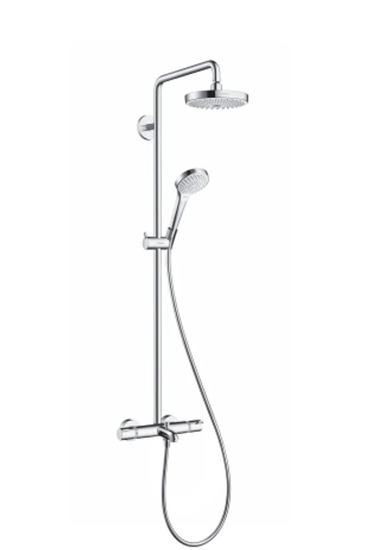 Hansgrohe Showerpipe Croma Select S 180 Wanne weiss / chrom, 1769 x 312 x 486 mm, Farbe weiß Bild 1