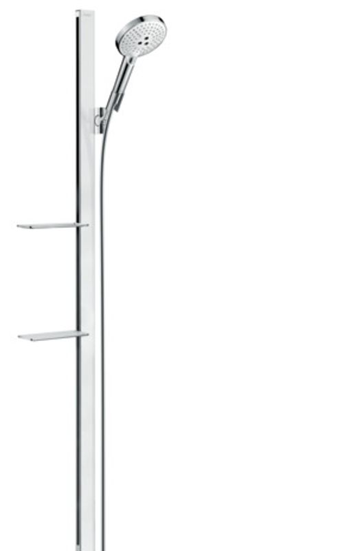 Hansgrohe Brausenset Raindance Select S 120 EcoSmart Unica'E 1500 mm weiss, Farbe silberfarben Bild 1