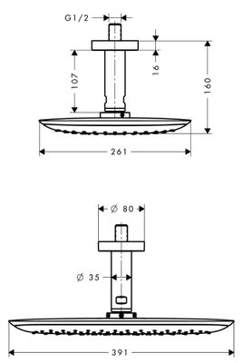 Hansgrohe Kopfbrause PuraVida 400 EcoSmart chrom Deckenanschluss 100 mm, 160 mm, Farbe silberfarben Bild 3