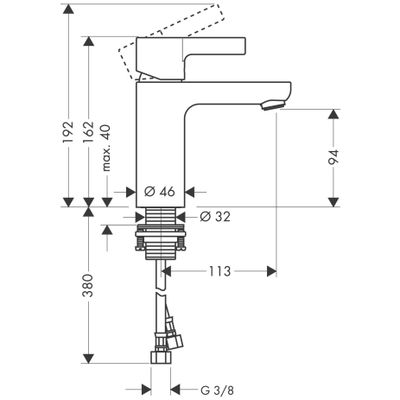 Hansgrohe Einhebel-Waschtischmischer Metris S, ohne Ablaufgarnitur, verchromt, 113 mm, Farbe chrom Bild 3