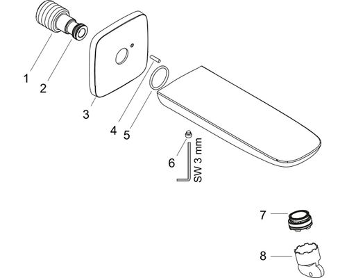Hansgrohe Wanneneinlauf PuraVida DN 20 Ausladung 196 mm, weiss-verchromt, 79 x 196 mm, Farbe weiß Bild 2