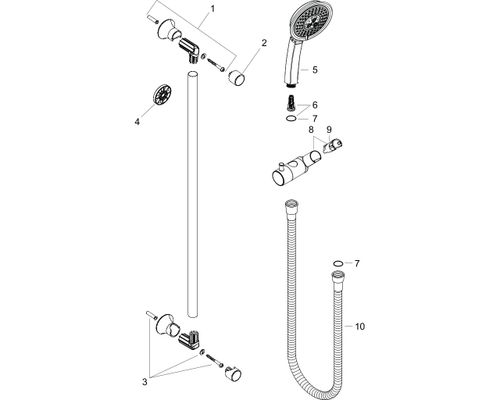 Hansgrohe Brausenset Raindance Classic 100 Air 3jet Unica'Classic 900 mm, Farbe chrom Bild 2