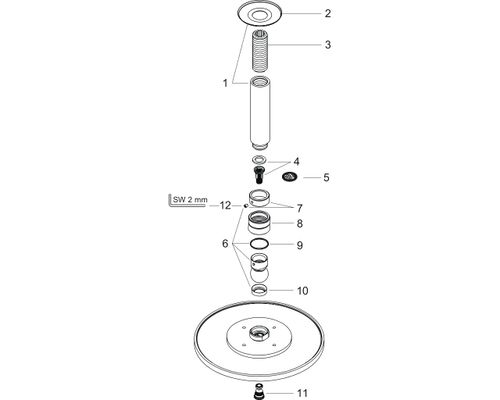 Hansgrohe Kopfbrause Raindance, mit Deckenanschluss, 120 x 179 mm, Farbe silberfarben Bild 2