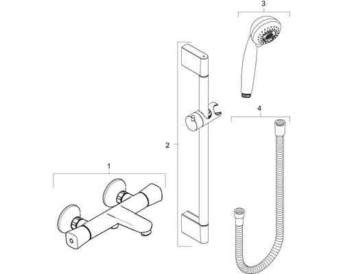 Hansgrohe Brausenkombi Crometta 85 / Ecostat Universal / Unica Crometta 650 mm, Farbe silberfarben Bild 2