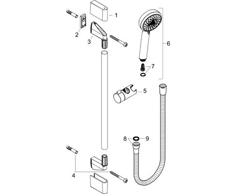 Hansgrohe Brausenset Crometta 100 Multi / Unica 900 mm, weiss, Farbe silberfarben Bild 2