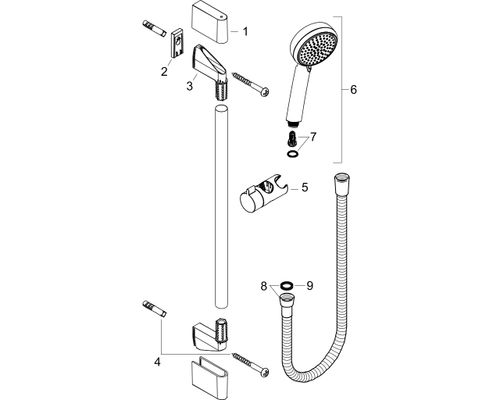 Hansgrohe Brausegarnitur Crometta 100 Vario / Unica 900 mm, weiss / chrom, 22 mm, Farbe weiß, chrom Bild 2