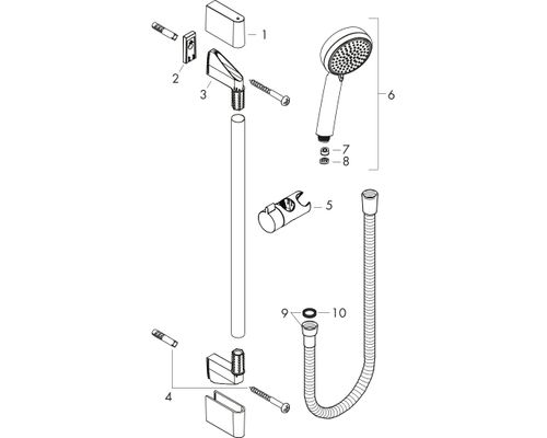 Hansgrohe Brausenset Crometta 100 Vario EcoSmart / Unica 650 mm weiss / chrom, 22 mm, Farbe weiß Bild 2