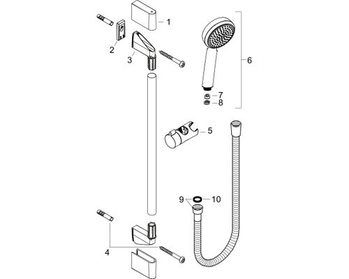 Hansgrohe Brausenset Crometta 100 1jet EcoSmart /Unica 650 mm weiss / chrom, 22 mm, Farbe weiß Bild 2