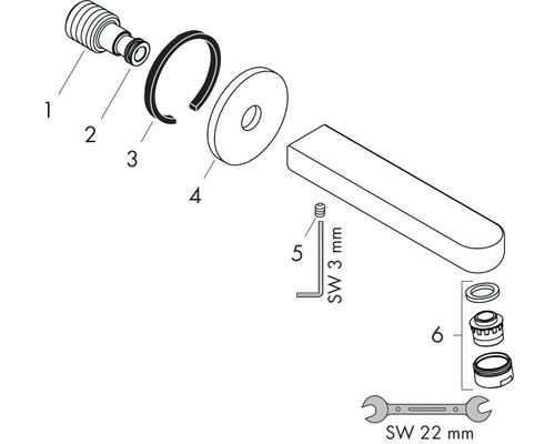 Hansgrohe Wanneneinlauf Metris S, 177 mm, Farbe silberfarben Bild 2