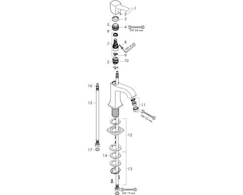 Hansgrohe Waschtischmischer 110 Metropol, ohne Ablaufgarnitur chrom, Farbe grau Bild 2