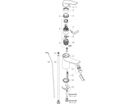 Hansgrohe Waschtischmischer 70 Novus, Farbe chrom Bild 2