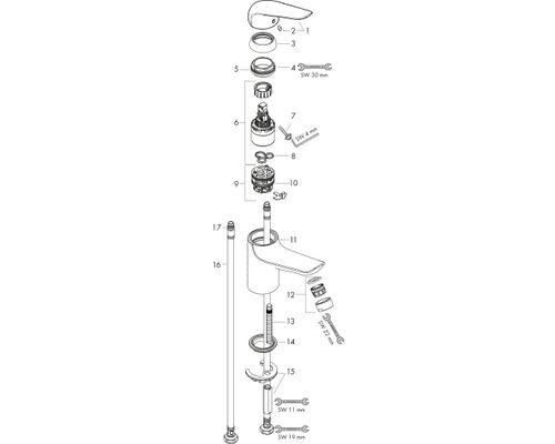 Hansgrohe Waschtischmischer Novus 100, ohne Ablaufgarnitur, Farbe chrom Bild 2