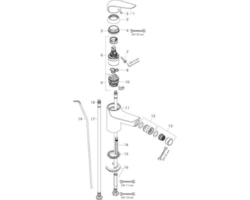 Hansgrohe Bidetmischer 70 Novus, Farbe chrom Bild 2
