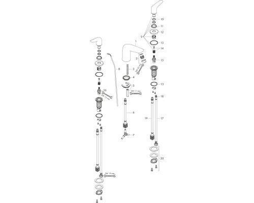 Hansgrohe 3-Loch Waschtischarmatur Novus, Farbe chrom Bild 2