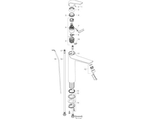 Hansgrohe Waschtischmischer 230 Novus, Farbe chrom Bild 2