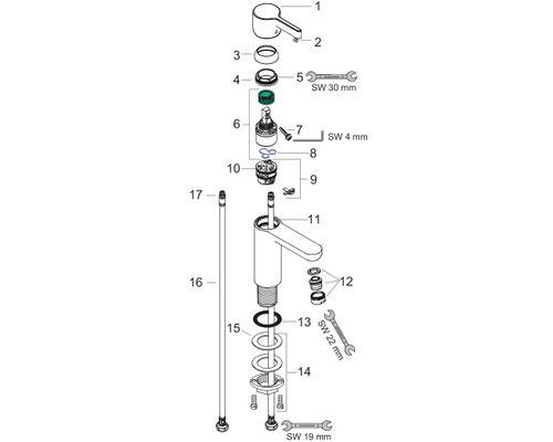 Hansgrohe Einhebel-Waschtischmischer Metris S, ohne Ablaufgarnitur, verchromt, 113 mm, Farbe chrom Bild 2