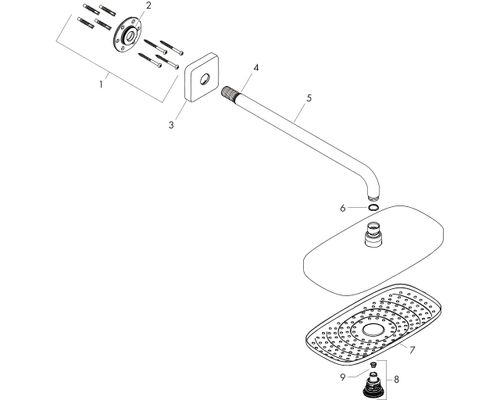 Hansgrohe Kopfbrause Raindance Select E 300, 2jet 300 mmx160 mm mit Brausearm 390 mm, 168 x 470 x 160 mm, Farbe chrom Bild 2