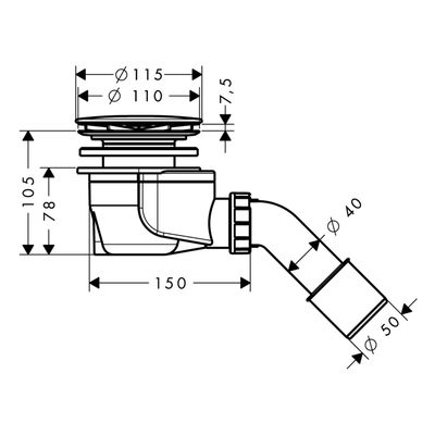 Hansgrohe Ablaufgarnitur Duschwannen Staro 90 Axor Komplettset, Farbe chrom Bild 3