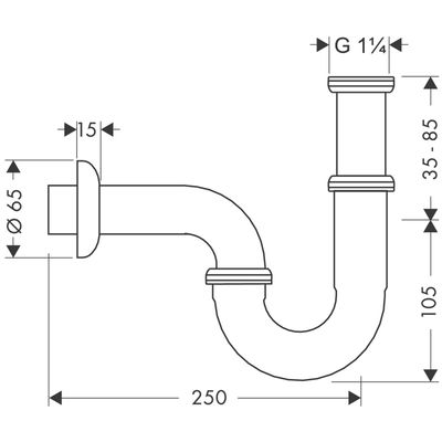 Hansgrohe Standard Röhrensifon, DN 32, Farbe chrom Bild 4