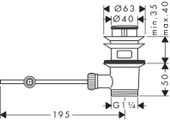 Hansgrohe Ablaufventil Waschtischmischer und Bidetmischer, verchromt, DN 32, Farbe sonstige Bild 4